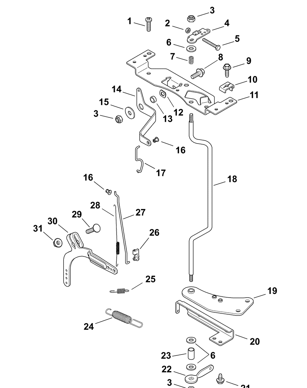 Kohler Cv750-0028 Engine Controls Diagram and Parts List for M60-KH 53AH8CT6050-30HP-OHV Cub Cadet Lawn Tractor